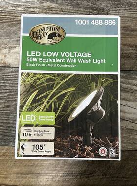 Hampton Bay 940500316543 Led Low Voltage 50w Equivalent Wall Wash Light Black Free Shipping