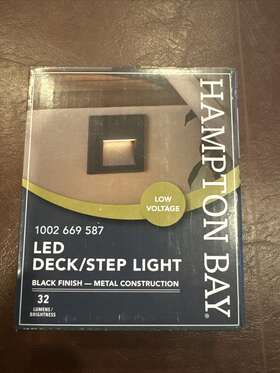 Hampton Bay 940500318066 Low Voltage Led Deck/step Light Black Finish Metal New