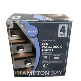 Hd41247 Hampton Bay Solar Power Led Wall Deck Lights Step 1004 702 211 Black 4 Pack Set