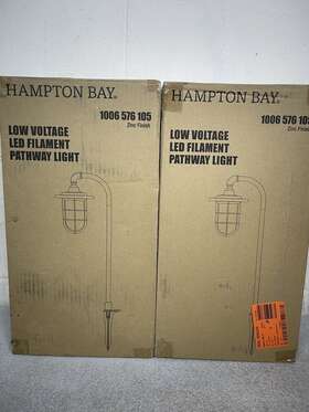 Jif1501l-3 Hampton Bay Greenwood Low Voltage Zinc Outdoor Path Light Water Glass Shade 2pk