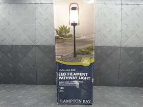 Kqp1501lx-02 Hampton Bay Oakman Black/copper Led Path Light With Clear Water Glass