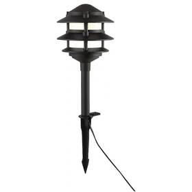 L03177 Hampton Bay Elmore 18 Lumen Low Voltage Black Led 3-tier Metal Outdoor Landscape Path Light