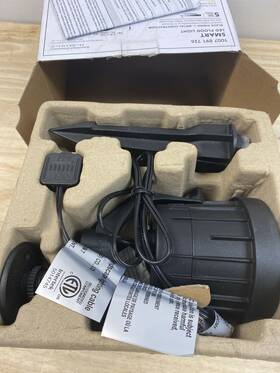 L08157 Hampton Bay Low Voltage Black Led Outdoor Flood Light Powered By Hubspace