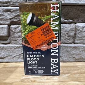 L08637 Hampton Bay Low Voltage 20-watt Black Halogen Outdoor Landscape Flood Light New