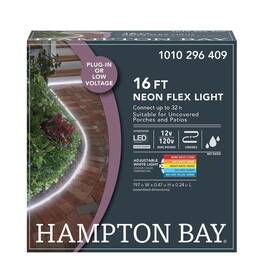 Nf165ccthd Hampton Bay 1000 Lumen 16 Ft. White Adjustable Light Color Led Flex Rope