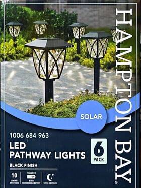 Nxt-2353 Hampton Bay Solar Zinc Outdoor Integrated Led Landscape Pathway Lights 6 Pack