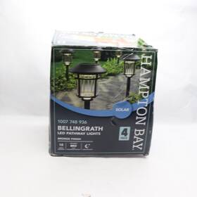 P3100-01-12 Hampton Bay 4-pk Bellingrath Led Weather Resistant Outdoor Solar Path Light