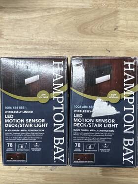 Pnb000003-03 Hampton Bay Led Motion Sensor Deck And Light Low Volt Black Finish 12v 2 Pack