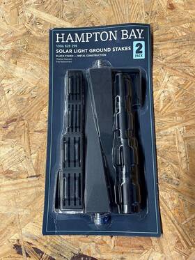 Rp-002 Hampton Bay Outdoor Solar Landscape Light Black Metal Ground Stakes 2-pack