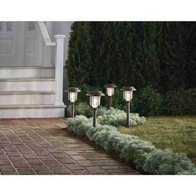 Spnxt2364vpk4 Hampton Bay Palmdale Metal Solar Led Pathway Outdoor Light 4-pack 1007 722 971
