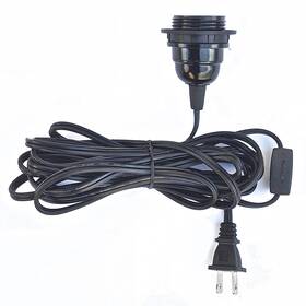 15ftl Happy Sales 636173667681 Hscord-b Hanging Lantern Cord Black Ul Listed