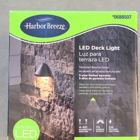 0688507 Harbor Breeze Led Deck Light Textured Bronze 70 Lumens 3000k 2w Outdoor