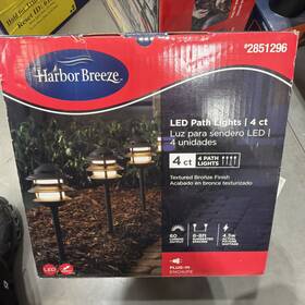 2851296 Harbor Breeze Set/4 - 60 Lumens Led Outdoor Garden Path Lights 4.5w Bronze