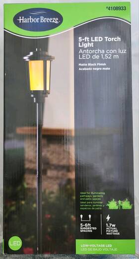 4108933 Harbor Breeze 5-ft Led Torch Light 1.7 Watt Low Voltage Landscape Path