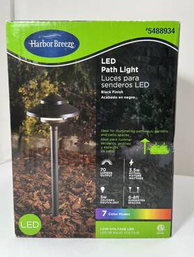 5488934 Harbor Breeze 1 Led Path Light 7 Color Modes Black Low-voltage #5488934 - New