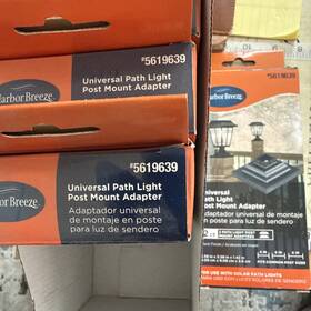 Harbor Breeze 755284022551 5x 2 Pk Universal Path Light Post Mount Adapter Black Finish Total 10