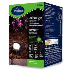 Harbor Breeze 822985533379 2000 Lumen 27 Watt Bronze Low Voltage Tunable Led Flood Light