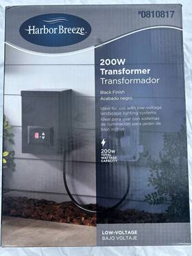 Harbor Breeze 851776003654 200 Watt 12 Volt Multi-tap Transformer Landscape Lighting