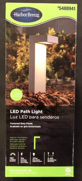 Harbor Breeze 851776004095 Harborbreeze 180-lumens 3-watt Concrete Low Voltage Led Outdoor Path Light 3000k