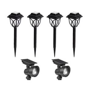 Cb212-6 Harbor Breeze 5-lumen 6 Pk Black Solar Led Outdoor Path And Flood Light Kit
