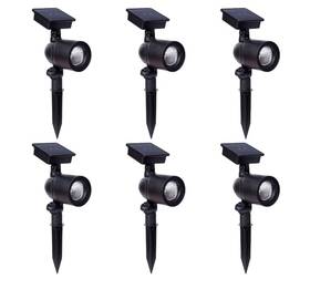 Ss76pb-f30c-bk-m6 Harbor Breeze 6-pack 7 Inch 30-lumen Black Warm White Solar Led Spot Light Kit New