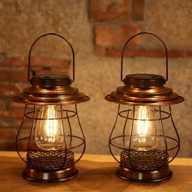 Am211207-ww Haroundxing 2pack Solar Outdoor Lights Hanging Garden Decor Lanterns Waterp