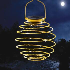 42933 Hdfl Yellow Solar Led Spiral Lantern Outdoor Decorative Hanging Garden Lamp Light