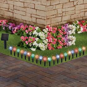 67347 Hdfl Set Of 20 Solar Led Multicolor Bubble Garden Stake Lamp Lights Outdoor Pathway