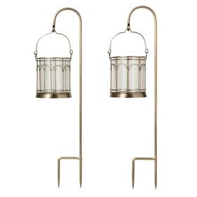 92233780 Hearth & Home And Outdoor Stake Led Candle Lantern Antique Brass Finish