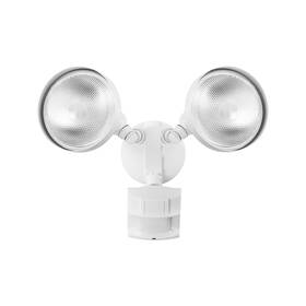 17000273 Heath Zenith Globe 180-degree 240 W Twin Head White Hardwired Motion Sensor Flood