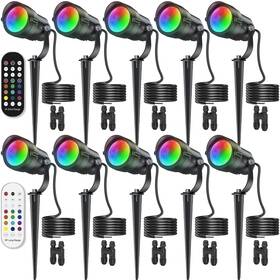 Hiboitec 635405284269 Rgbw Low Voltage Landscape Lighting 10pack 12w With Remote Connector