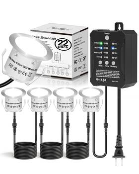 Hzt-1005j Hiboitec Low Voltage Deck Lights Kit With Transformer Dimmable Timer And Photocell Sen