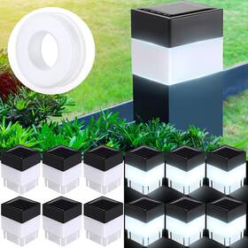 Hicarer-sfpc-12w Hicarer 12 Pack Solar Fence Post Cap Lights 2in X Light