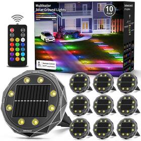 Ip67 Hicotet 687089578509 Solar Ground Lights With Remote Control Waterproof Garden