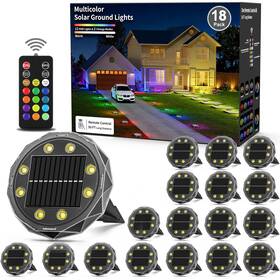 Lnm-cpd-01 Hicotet Solar Ground Lights With Remote Control 50ft Ip67 Waterproof Garden 15