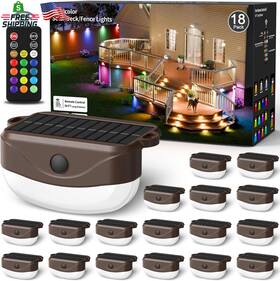 Lnm-wld-01 Hicotet Solar Fence Lights With Remote Control 50ft 15 Multi Colors Powered Outdoo