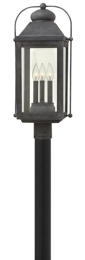 Hinkley 1851dz-ll Aged Zinc Led Post Top Pier Mount From The Anchorage Collection