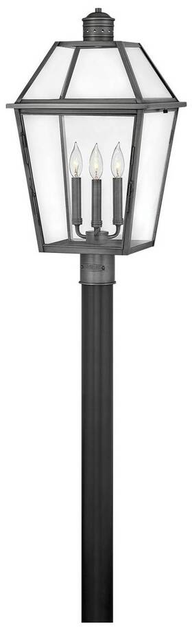 Hinkley 640665277104 Nouvelle 25 Inch High Blackened Brass Outdoor Post Light