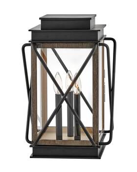 11197bk Hinkley Lighting 11197 Montecito 3 Light 18.5 Inch Tall Pier Mount - Black