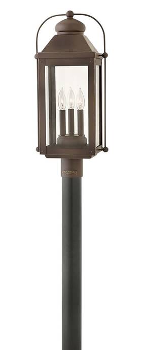 1851lz Hinkley Lighting 1851 Anchorage 120v 3 Light 24.25 Inch Tall Heritage - Bronze