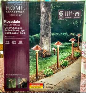 1002265291 Home Decorators Rosedale Low- Voltage Led Brass Path And Flood Light 6 Pack -nib