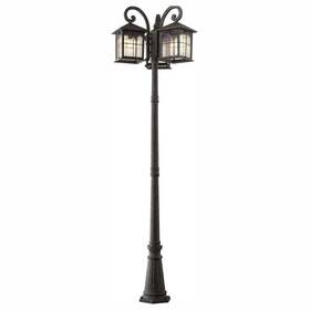 Home Decorators Collection 445048533548 Post Light 3head Seedy Glas Weather Resistant Aged Iron Finish