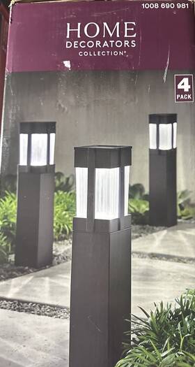 Home Decorators Collection 842674054008 4pk Sumner Led Solar Path Light With Glass Lens New