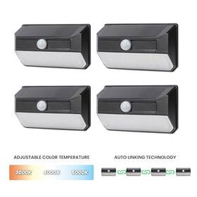 Home Zone 889526551186 Mesh Linkable Series 4-pack Solar Smd Led Security Wall Pack Light