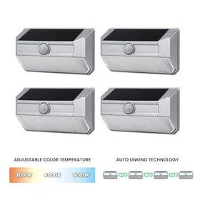 Home Zone 889526551209 Mesh Linkable Series 4-pack Solar Smd Led Security Wall Pack Light