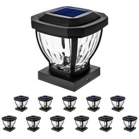 Home Zone 889526551360 Security Solar Post Cap Lights - Decorative Glass Led Outdoor Fits