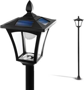 Eli0993v Home Zone 65in Solar Led Post Lamp Outdoor Garden Accent With Dusk-dawn Sensor