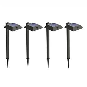 B0d55n332s Home Zone Living 4-pack Mesh Linkable Solar Led Security Pathway Light With Lifepo4 Battery