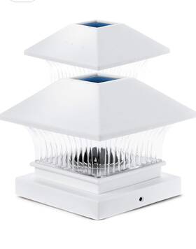 Home Zone Security 889526296131 Decorative Outdoor Solar Post Lights White 2 Set