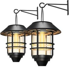 Elj6792v Home Zone Security 2 Pack Solar Hanging Lanterns Outdoor Wall Lights